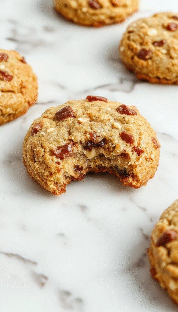 Close-up of 14g Protein Biscuits arranged on a plate, showcasing their golden crust and soft interior, perfect for a nutritious snack.