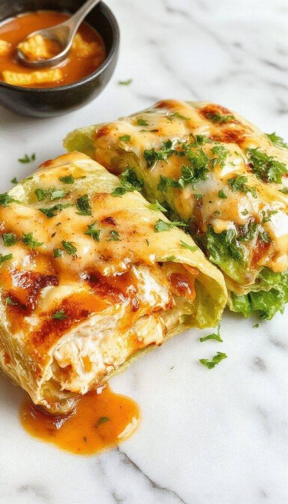 Golden cheesy chicken wraps filled with melted cheese and crispy chicken pieces, folded into a soft tortilla.