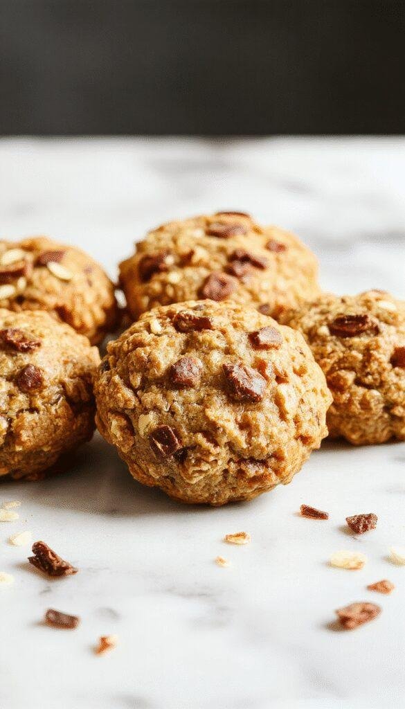 Batches of soft, golden 3-ingredient banana oatmeal cookies on a rustic plate, with ripe bananas and oats visible nearby.