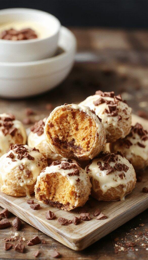 A plate of no-bake pumpkin Oreo truffles decorated with orange and white sprinkles, perfect for fall celebrations.
