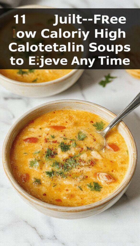 A vibrant bowl of low calorie high protein soup with fresh herbs, colorful vegetables, and lean protein toppings, elegantly plated on a rustic wooden table