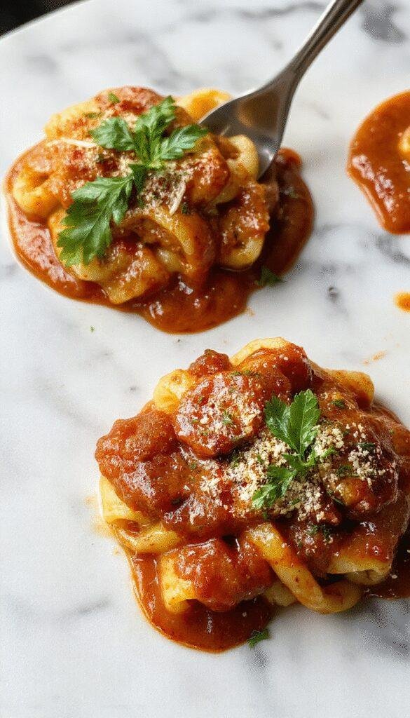 A vibrant assortment of seven Italian pasta sauces displayed in small bowls with various pasta types and fresh herbs garnishing the plates.