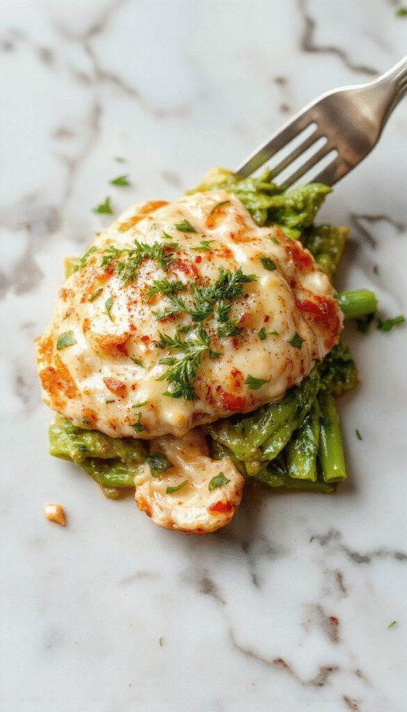 A vibrant plate featuring tender sliced chicken topped with creamy spinach and garlic sauce, garnished with fresh herbs, on a white ceramic plate with a side of roasted vegetables, styled on a rustic wooden table with natural lighting highlighting the textures and colors.