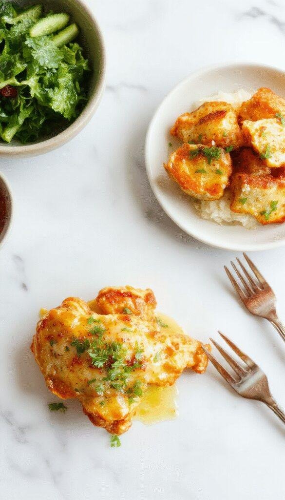 A vibrant plate of homemade butter chicken featuring tender chicken pieces coated in a rich, creamy tomato-based sauce. The dish is garnished with fresh cilantro and served alongside fluffy basmati rice, with a backdrop of warm, inviting lighting highlighting the glossy sauce and colorful herbs.