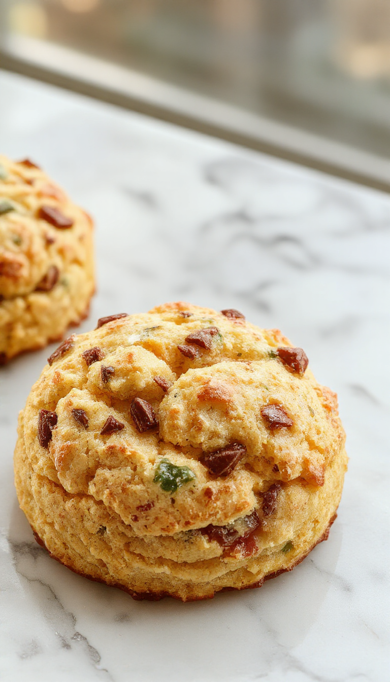 Golden, freshly baked Power-Packed Protein Biscuits arranged on a rustic wooden table, showcasing a wholesome and hearty breakfast option.