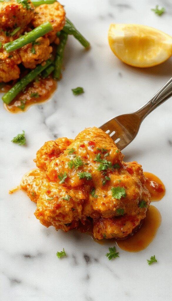 A plate of vibrant homemade butter chicken garnished with fresh cilantro, served alongside steaming basmati rice and naan bread.