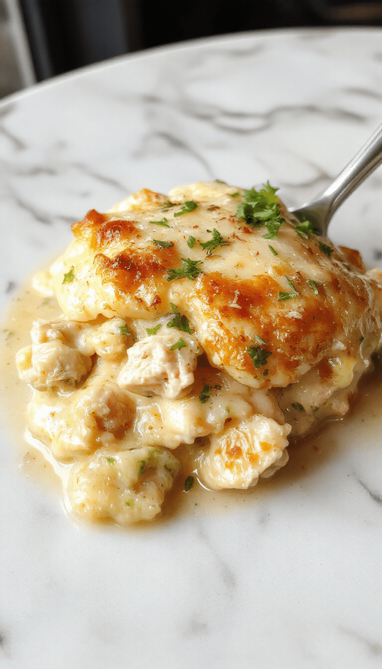 A steaming bowl of creamy chicken pot pie soup with golden-brown crust crumbles sprinkled on top, vibrant orange carrots, tender shredded chicken, and fresh herbs garnished around the bowl, set on a rustic wooden table with a warm, inviting atmosphere.