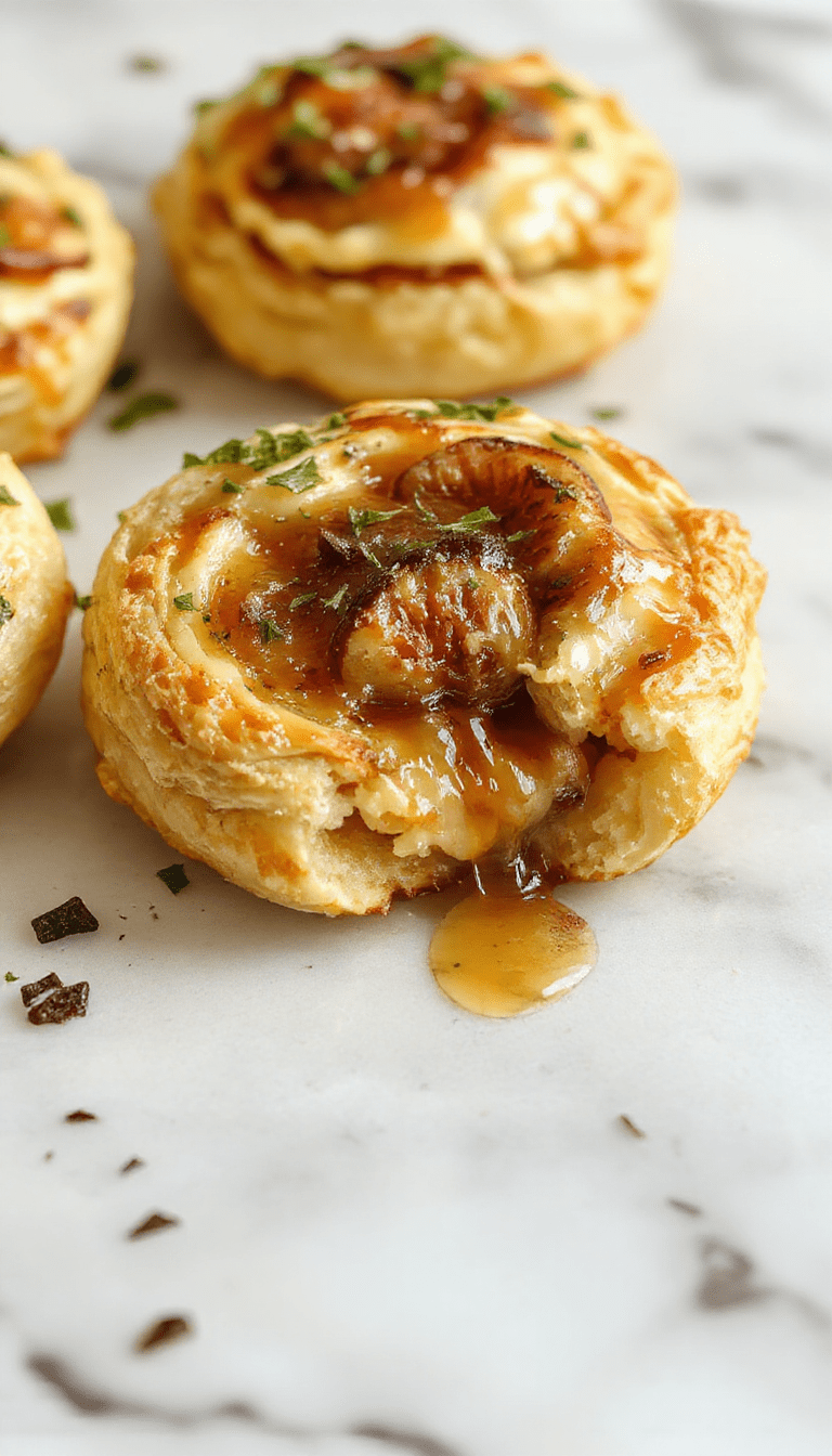 A golden brown puff pastry wrapped baked brie topped with glistening honey and fresh fig slices, served on a rustic wooden board with sprigs of rosemary, vibrant colors of the honey and figs contrasting with the flaky pastry, styled with a drizzle of honey and a scattering of thyme.