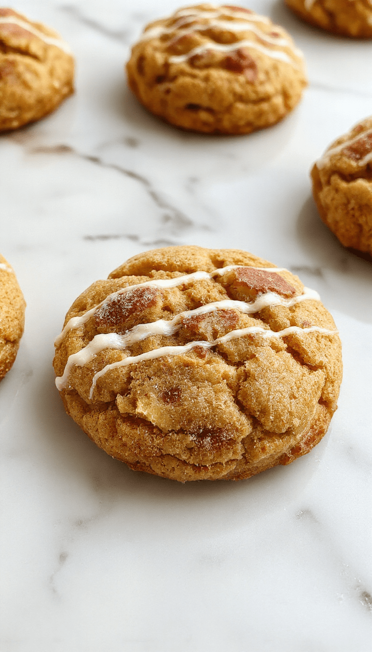 Colorful close-up of golden brown apple cinnamon snickerdoodle cookies arranged on a rustic wooden platter, dusted with cinnamon sugar, with fresh apple slices and cinnamon sticks beside them, showcasing their soft, chewy texture and cinnamon-spiced aroma.