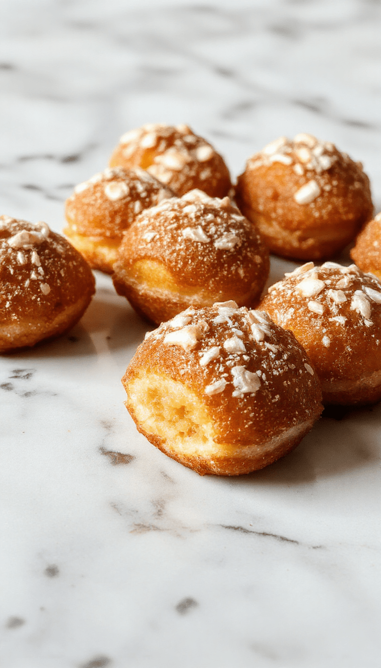 A close-up of golden-brown baked churro bites coated in cinnamon sugar, arranged on a white plate with a drizzle of chocolate sauce and a background of cinnamon sticks and sugar, styled with a rustic wooden surface and soft natural lighting.