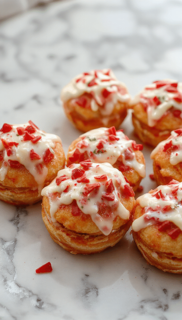 Colorful platter of kid-friendly Christmas treats featuring miniature sandwiches, decorated with holiday-themed picks, vibrant red and green colors, playful textures, and cheerful presentation, styled casually on a festive tablecloth with Christmas ornaments in the background.