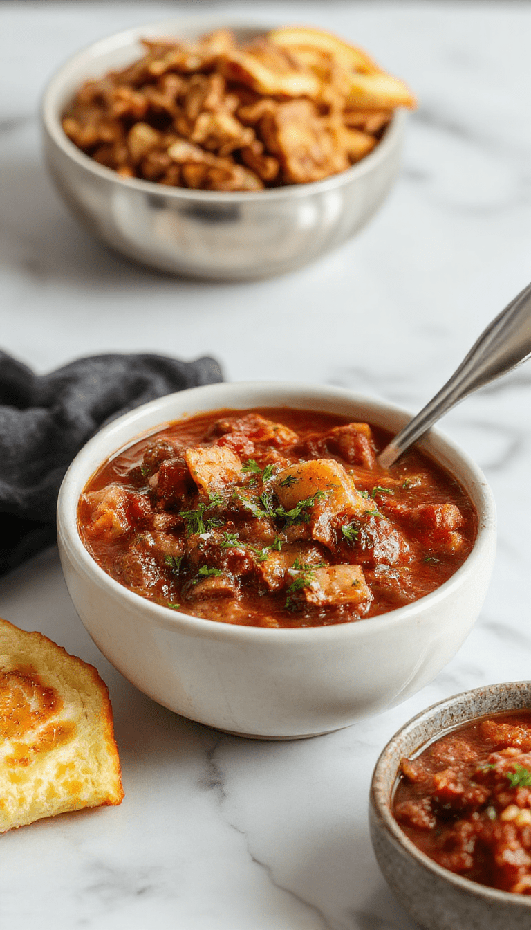 A vibrant bowl of American Goulash showcasing tender ground beef, rich tomato sauce, and al dente pasta, garnished with fresh parsley on a rustic wooden table with warm lighting.