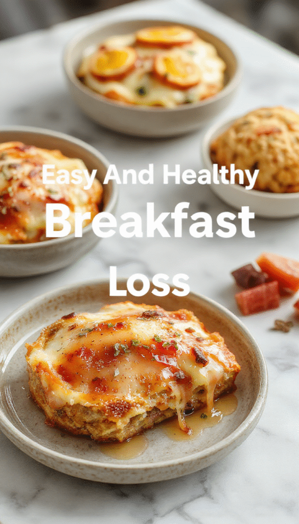 A vibrant arrangement of healthy breakfast dishes including colorful smoothies, oatmeal bowls topped with fresh fruits, and whole-grain toast with avocado, styled on a wooden table with natural lighting highlighting textures and fresh ingredients.