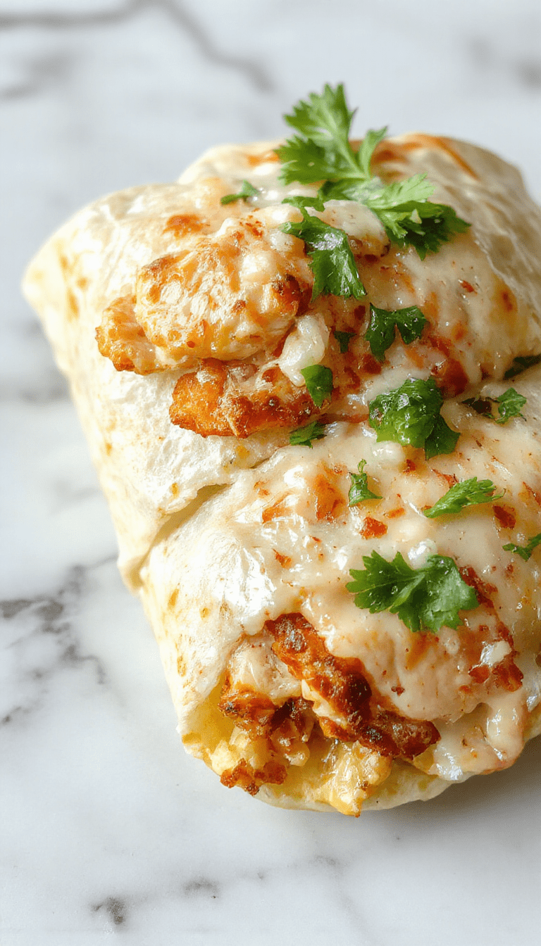 A vibrant chicken caesar wrap sits on a rustic wooden plate, filled with crispy romaine lettuce, grilled chicken slices, parmesan shavings, and creamy caesar dressing rolled in a toasted tortilla, garnished with fresh herbs.