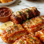 Colorful assortment of homemade food bars arranged on a wooden platter, featuring layers of chocolate, nuts, fruits, and various toppings, styled with decorative garnishes and vibrant lighting