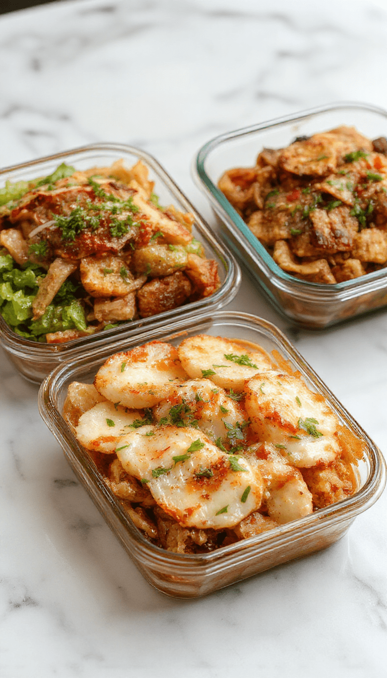 A colorful meal prep container filled with layered rice, vegetables, and protein, showcasing a vibrant and wholesome appearance with fresh greens and tender ingredients, neatly arranged on a rustic wooden table