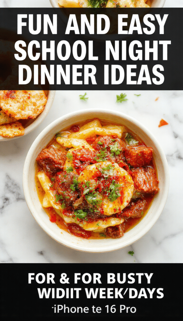 Colorful plated meal featuring a variety of quick dinner options with vibrant vegetables, well-arranged on a modern white plate, styled with fresh herbs and bright natural lighting showcasing textures and appetizing presentation.